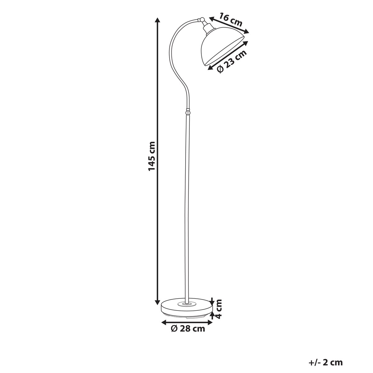Lampa podłogowa LENNON Regulowana Metal Czarny