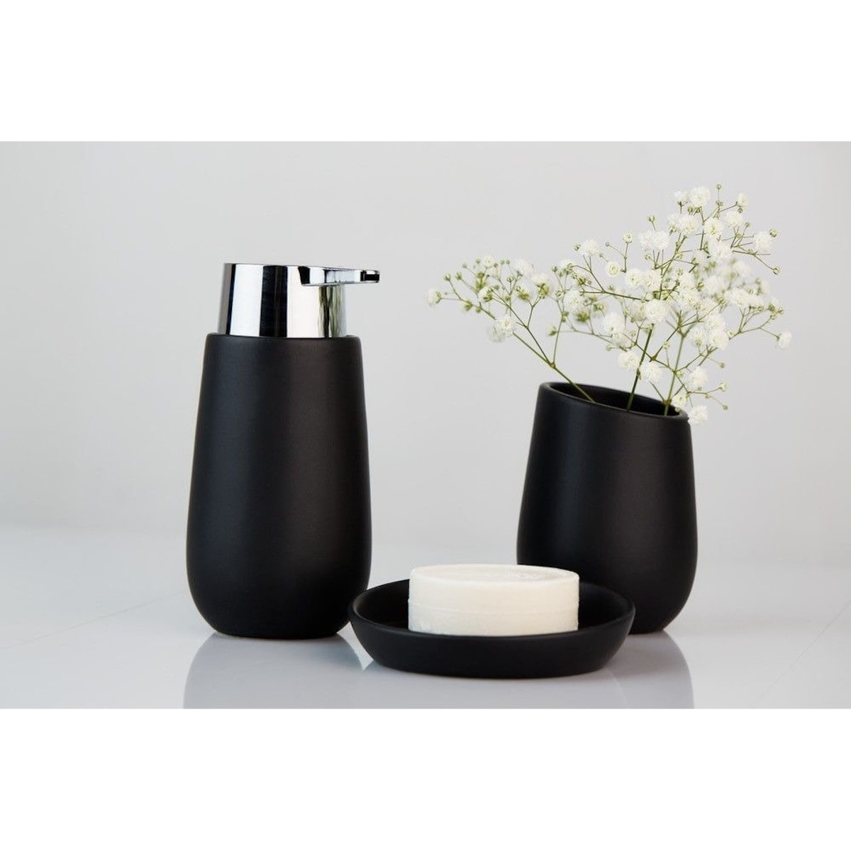 Kubek ceramiczny na szczoteczki BADI, WENKO, kolor czarny