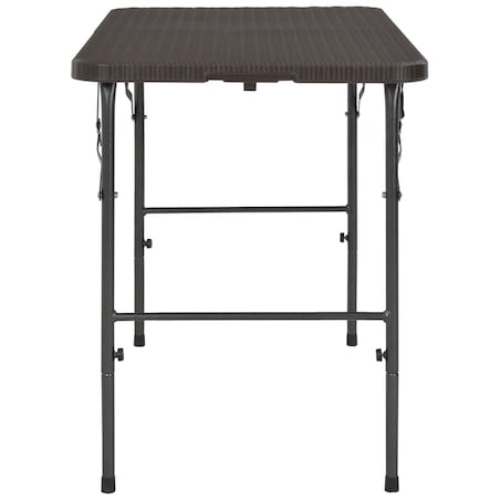 vidaXL Składany stół ogrodowy, brązowy, 120x60x74 cm, HDPE