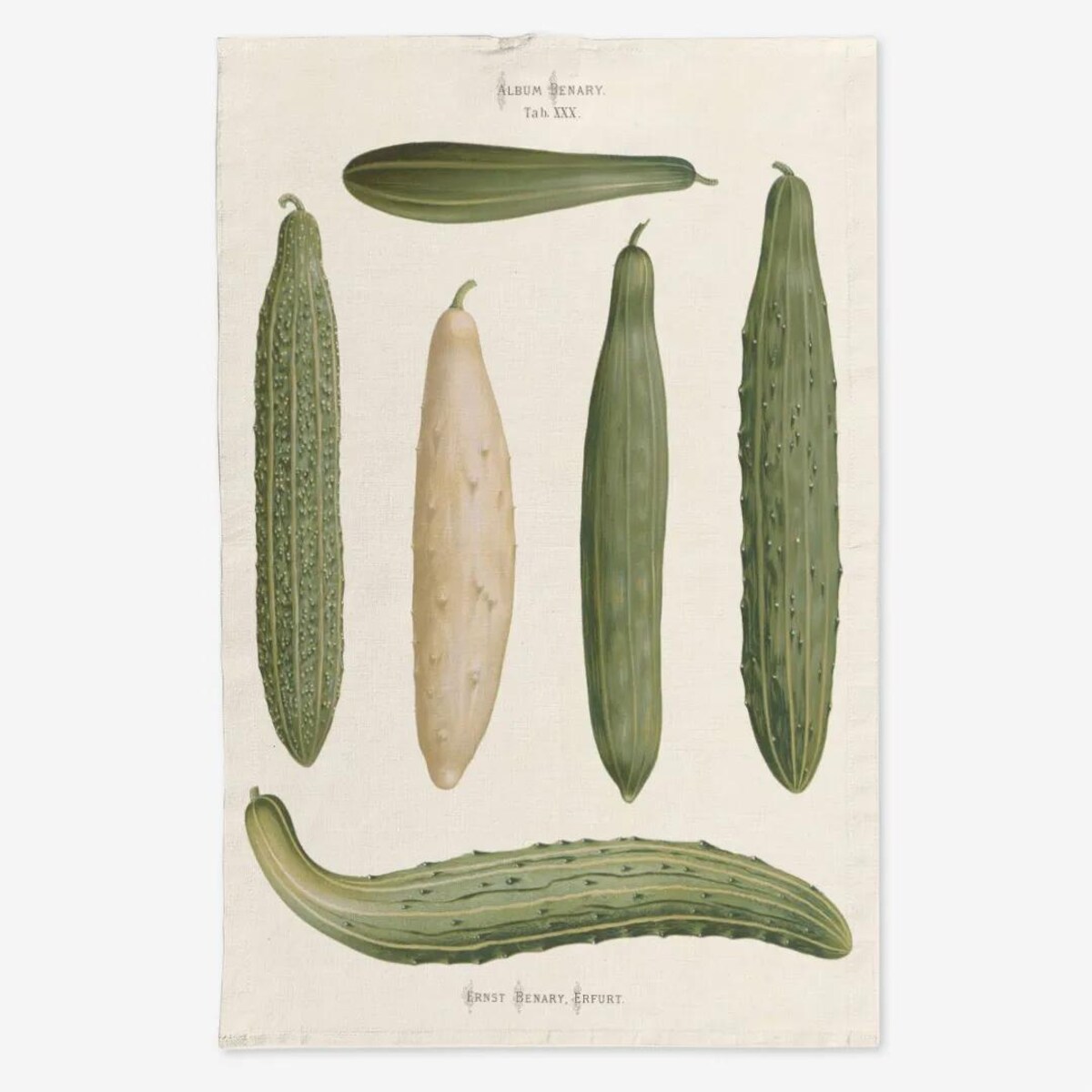 Lniany ręcznik kuchenny - Ogórki