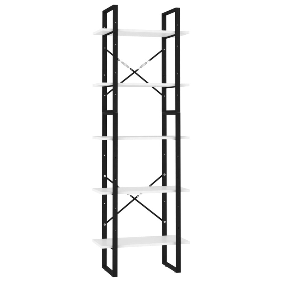 vidaXL 5-poziomowy regał na książki, biały, 60x30x175 cm