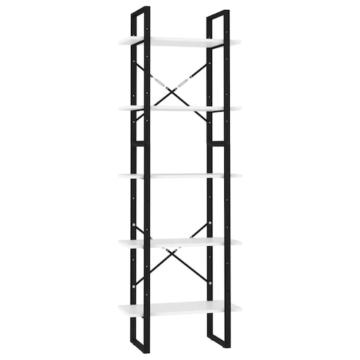 vidaXL 5-poziomowy regał na książki, biały, 60x30x175 cm