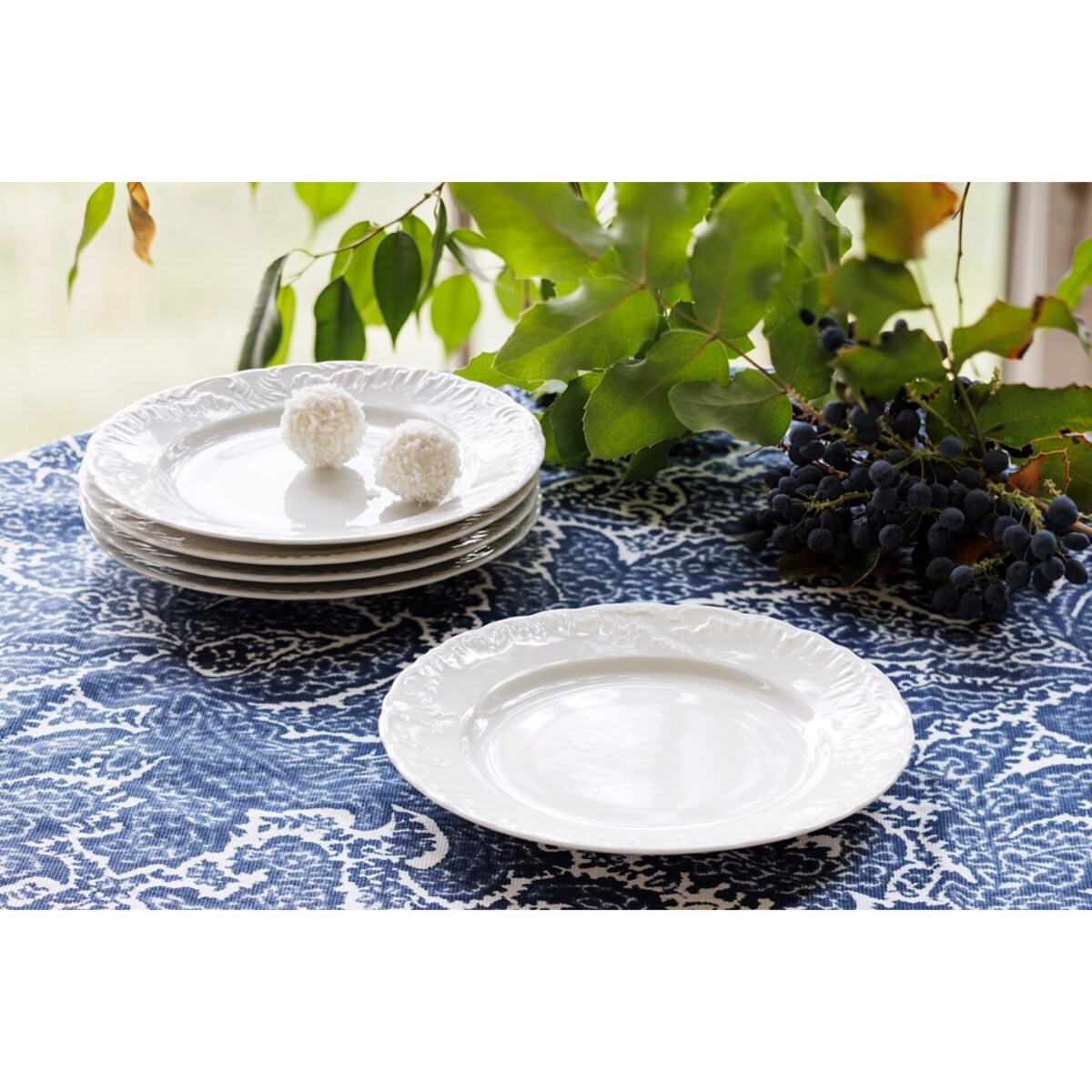 Zestaw talerzy dla 6 osób 18 el. Rococo Maria białe 0001