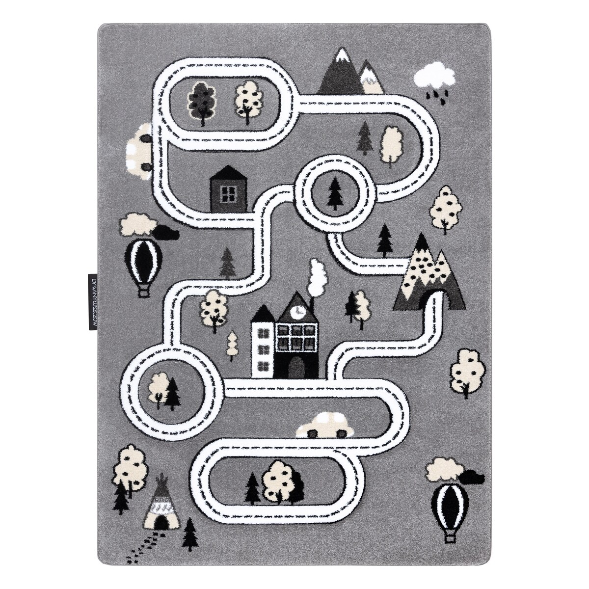 Dywan PETIT TOWN MIASTO ULICE szary 120x170 cm