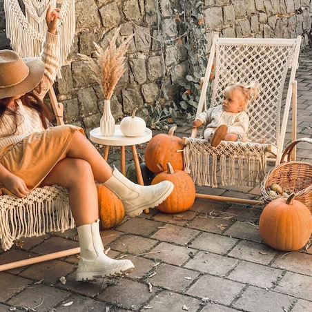 PLECIONY LEŻAK OGRODOWY W STYLU BOHO HILI