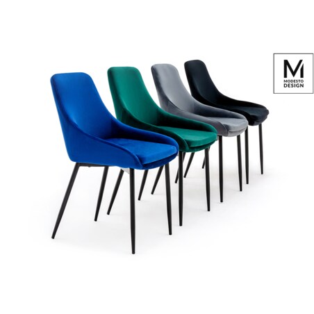 MODESTO krzesło CLOVER czarne - welur, metal