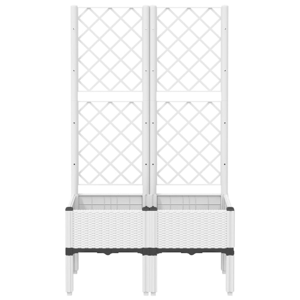 vidaXL Donica ogrodowa z kratką, biała, 80x40x142 cm, PP