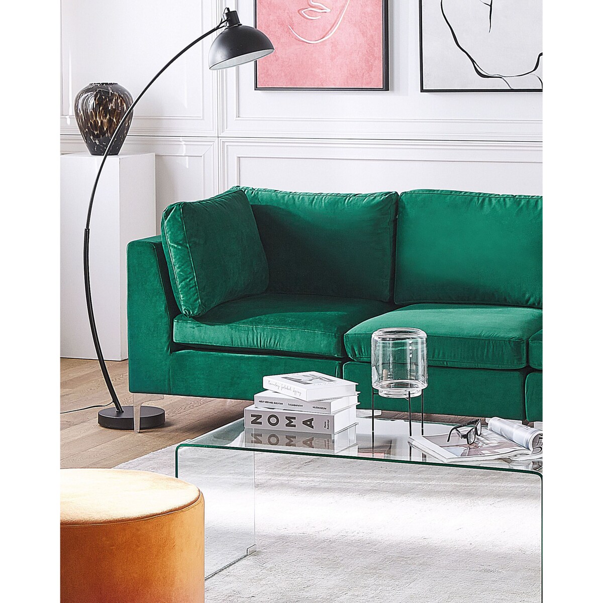 Moduł 1-osobowy welurowy zielony EVJA