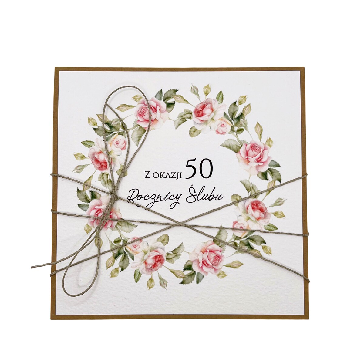 Wyjątkowa ręcznie robiona kartka życzenia z okazji 50. rocznicy ślubu - pięćdziesiąta rocznica ślubu - pomysł na prezent na złote gody