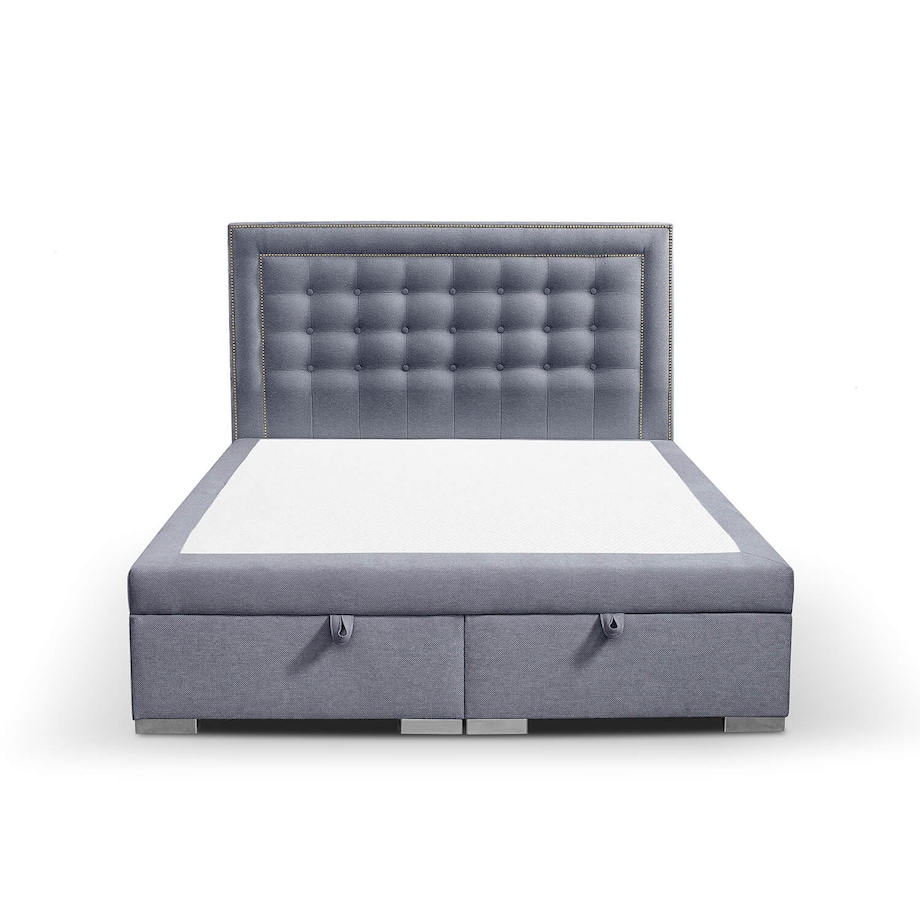 Łóżko tapicerowane BALFORD 180x200 z pojemnikiem, Niebieskoszary, tkanina Megan 360