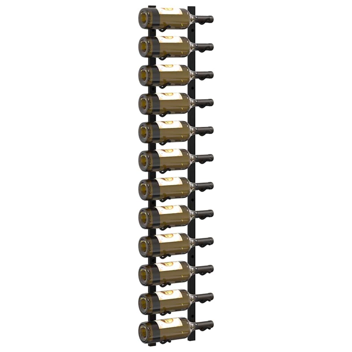 vidaXL Ścienny stojak na 12 butelek wina, czarny, żelazny