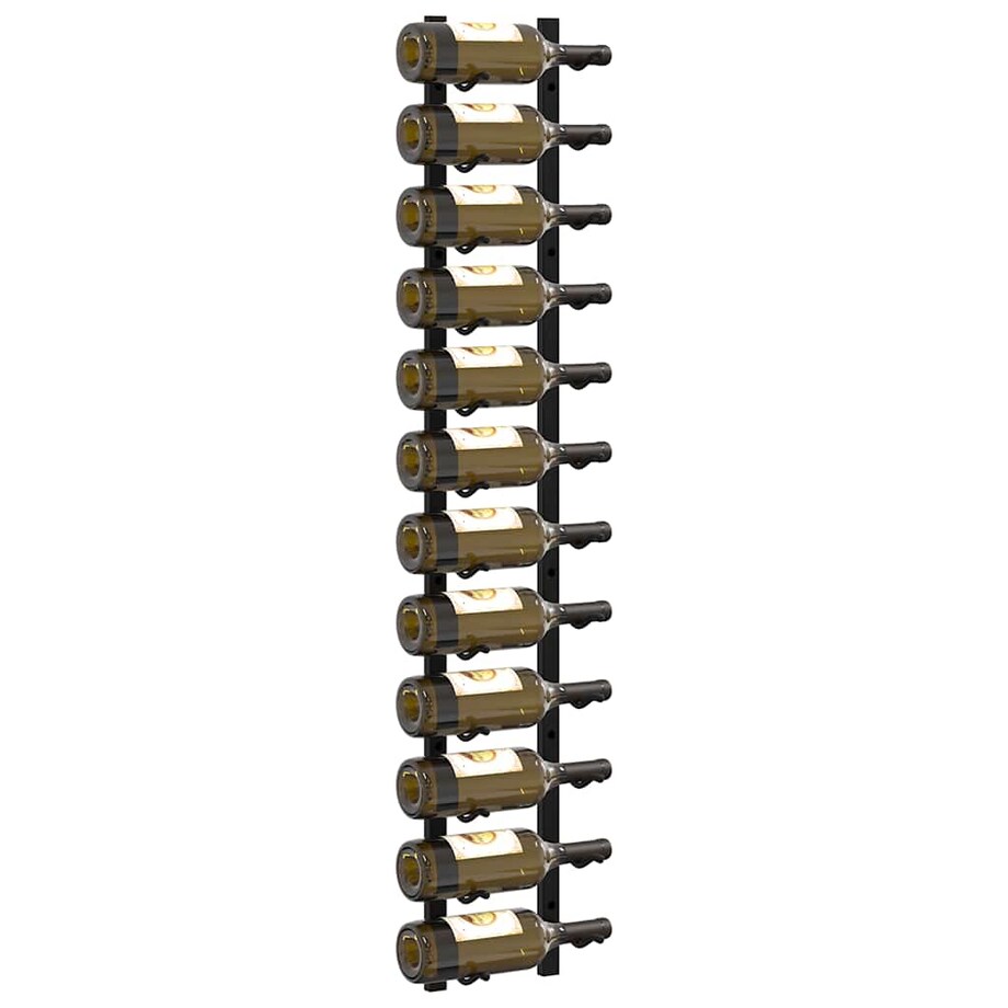 vidaXL Ścienny stojak na 12 butelek wina, czarny, żelazny