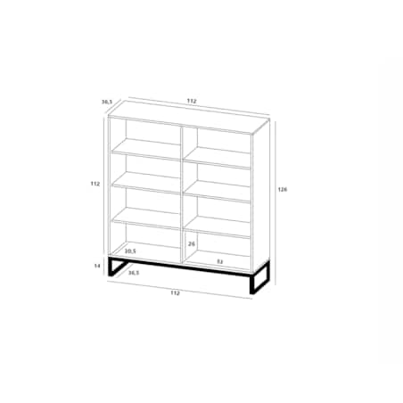 Komoda RTV Glamour Czarny MAT 112 cm Szafka RTV Nowoczesna Czarna Rama Loft Ryflowane fronty