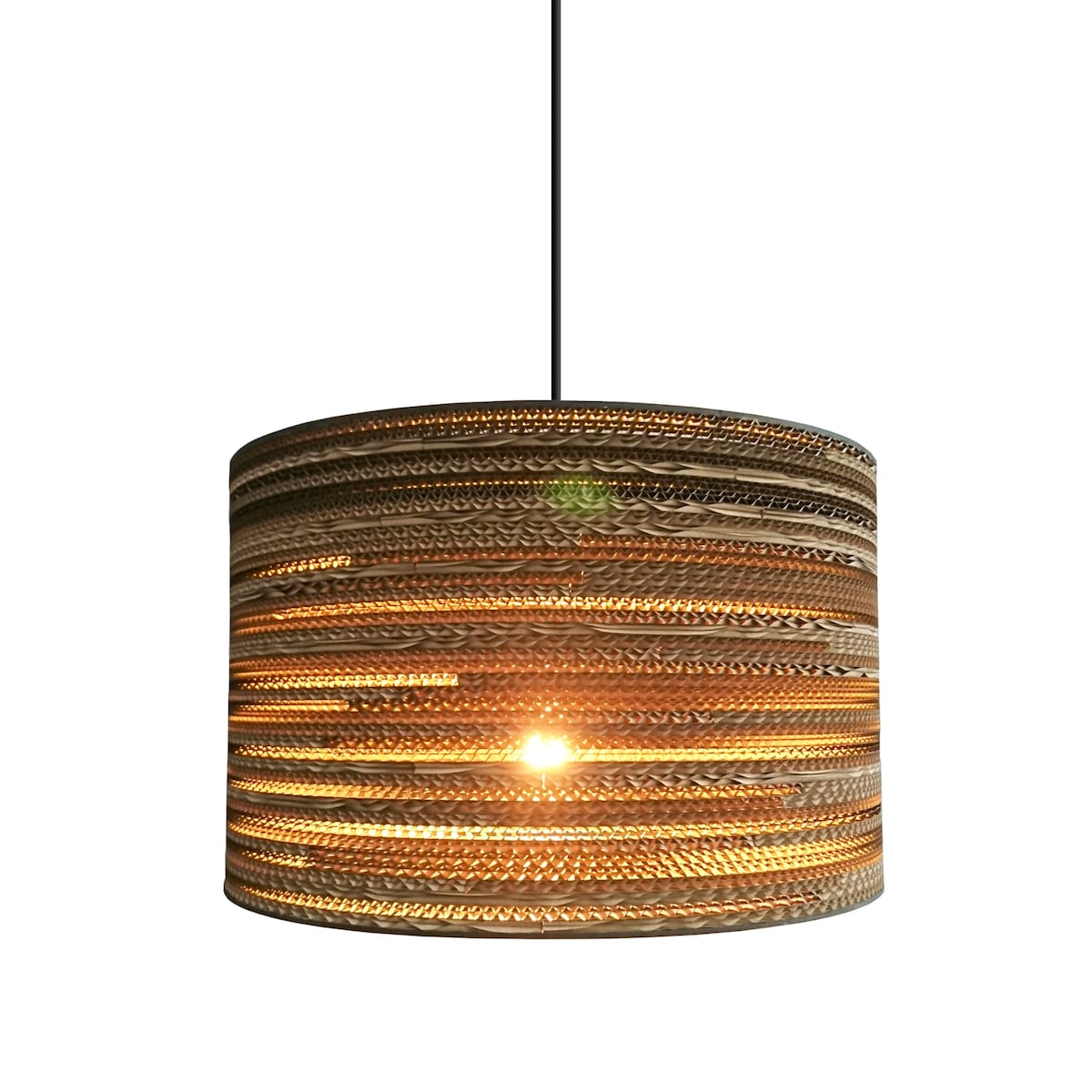 Cylindryczna lampa wisząca z tektury - TAMBURO 45