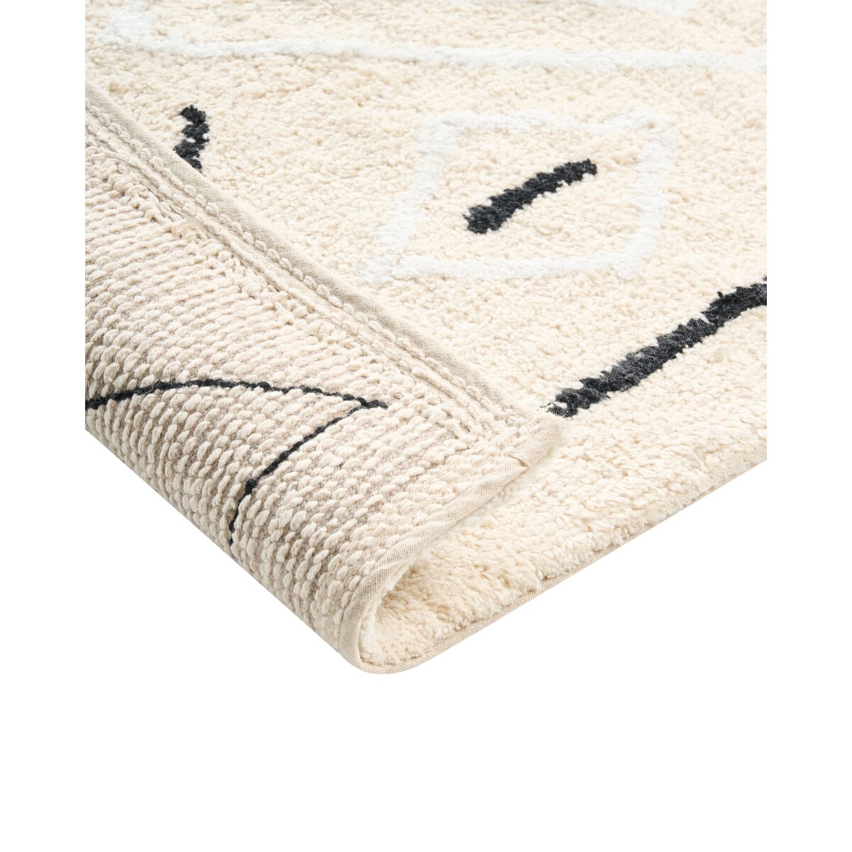 Dywanik łazienkowy UNTLA Jasnobeżowy 60 x 90 cm Bawełna