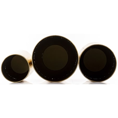 Osłonka 3 szt. metalowe 77x25 i 70x20 i 62x25 cm bardzo wysokie złote