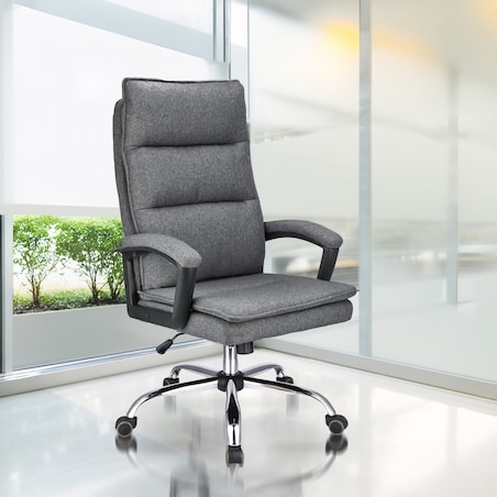 Fotel biurowy ESPO tkanina ciemny szary