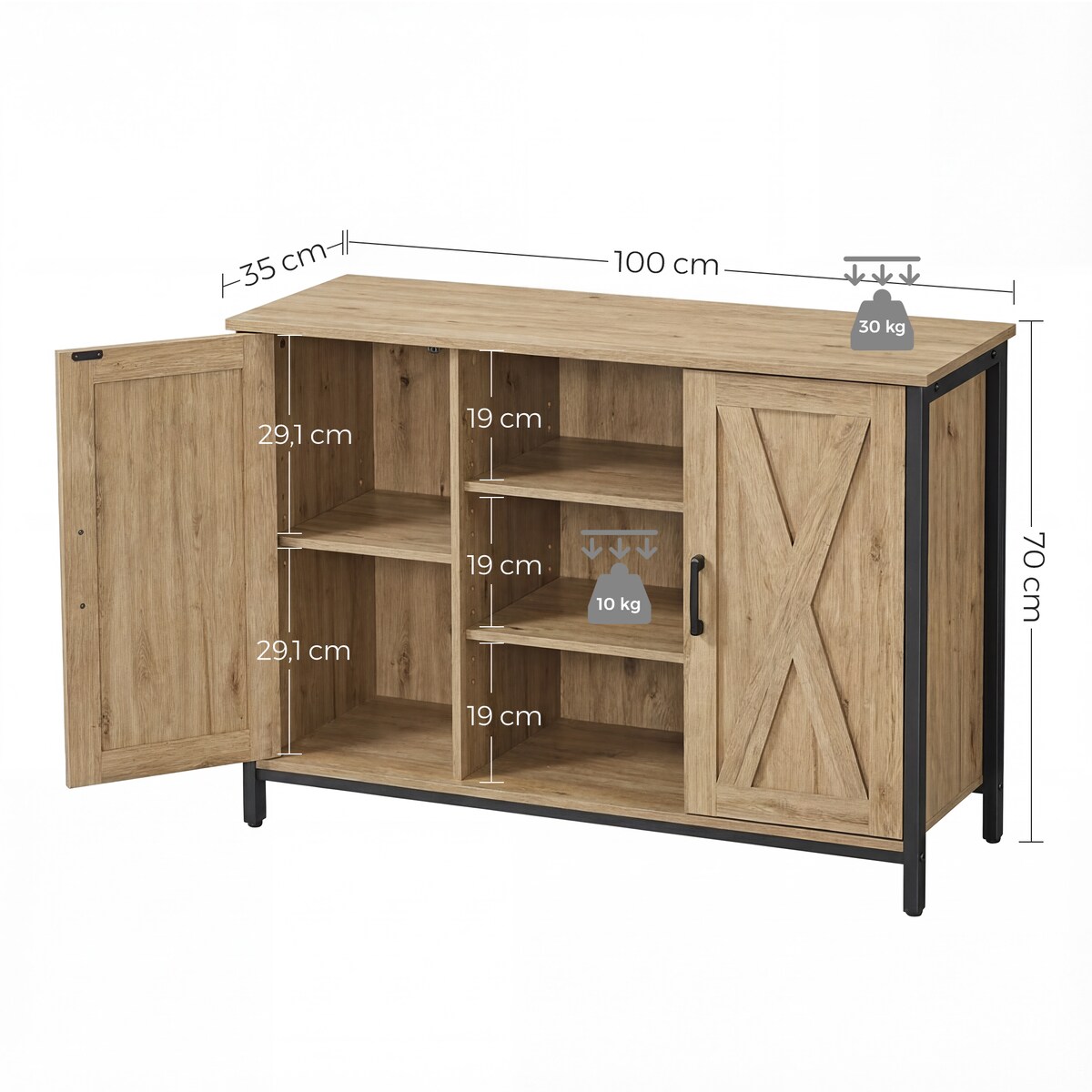 Komoda do salonu nowoczesny styl, dąb artisan, czarny