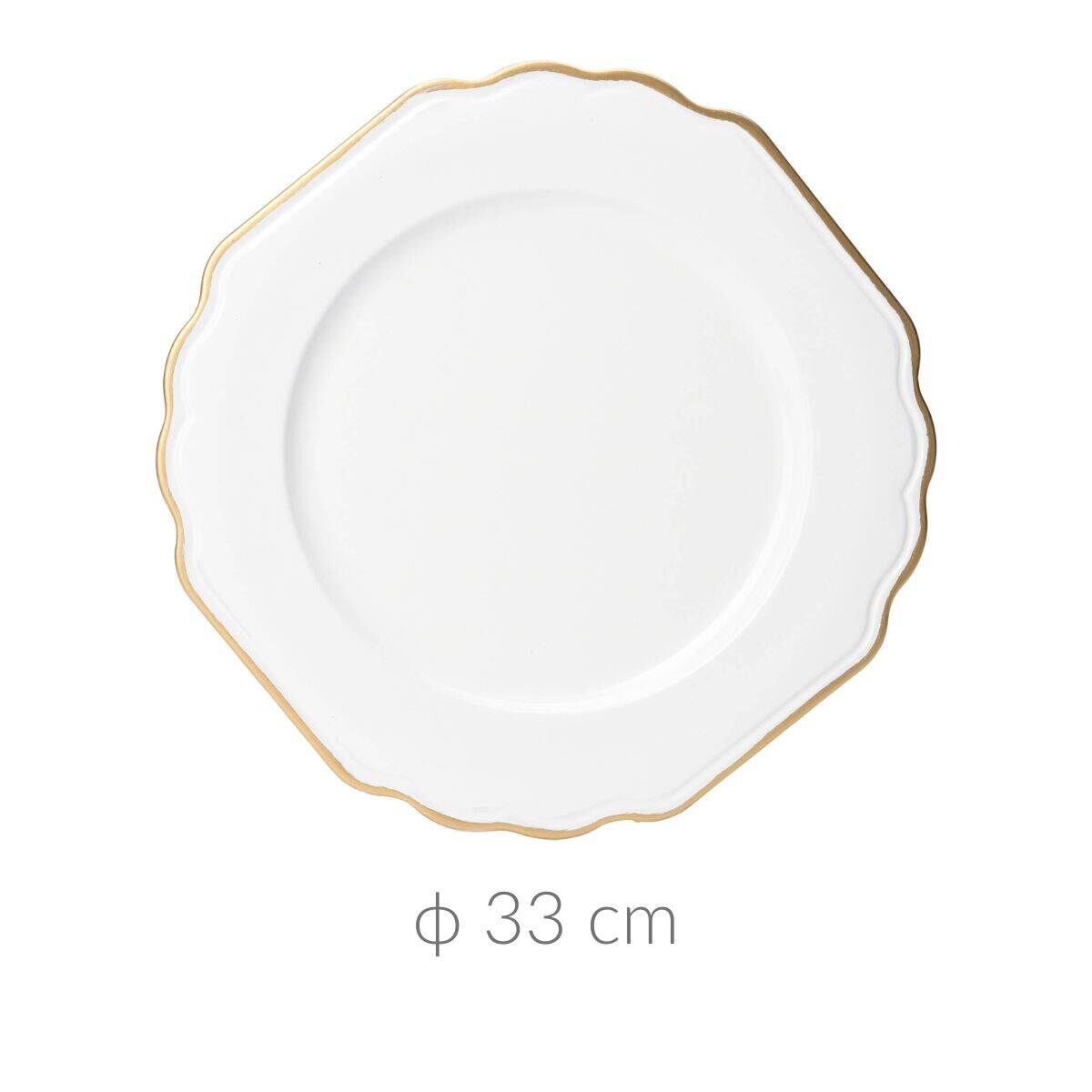 Podstawka pod talerz ze złotym wykończeniem, Ø 33 cm