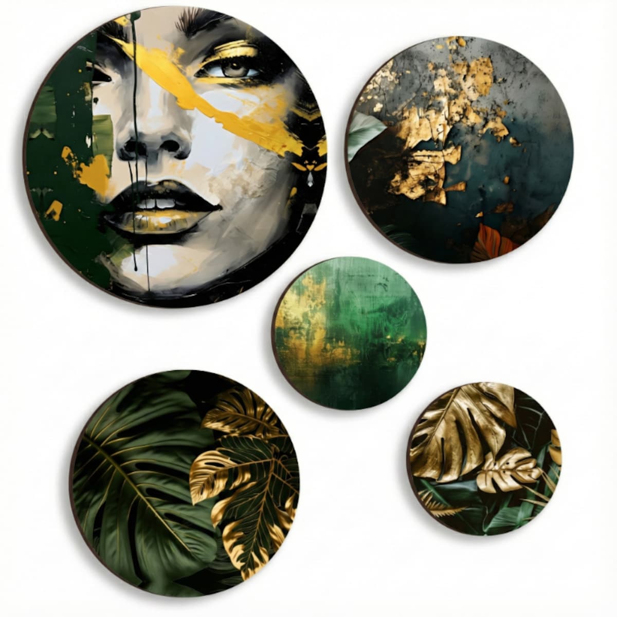 Obrazy ścienne Złote Liście Ozdoba na ścianę do sypialni pokoju salonu