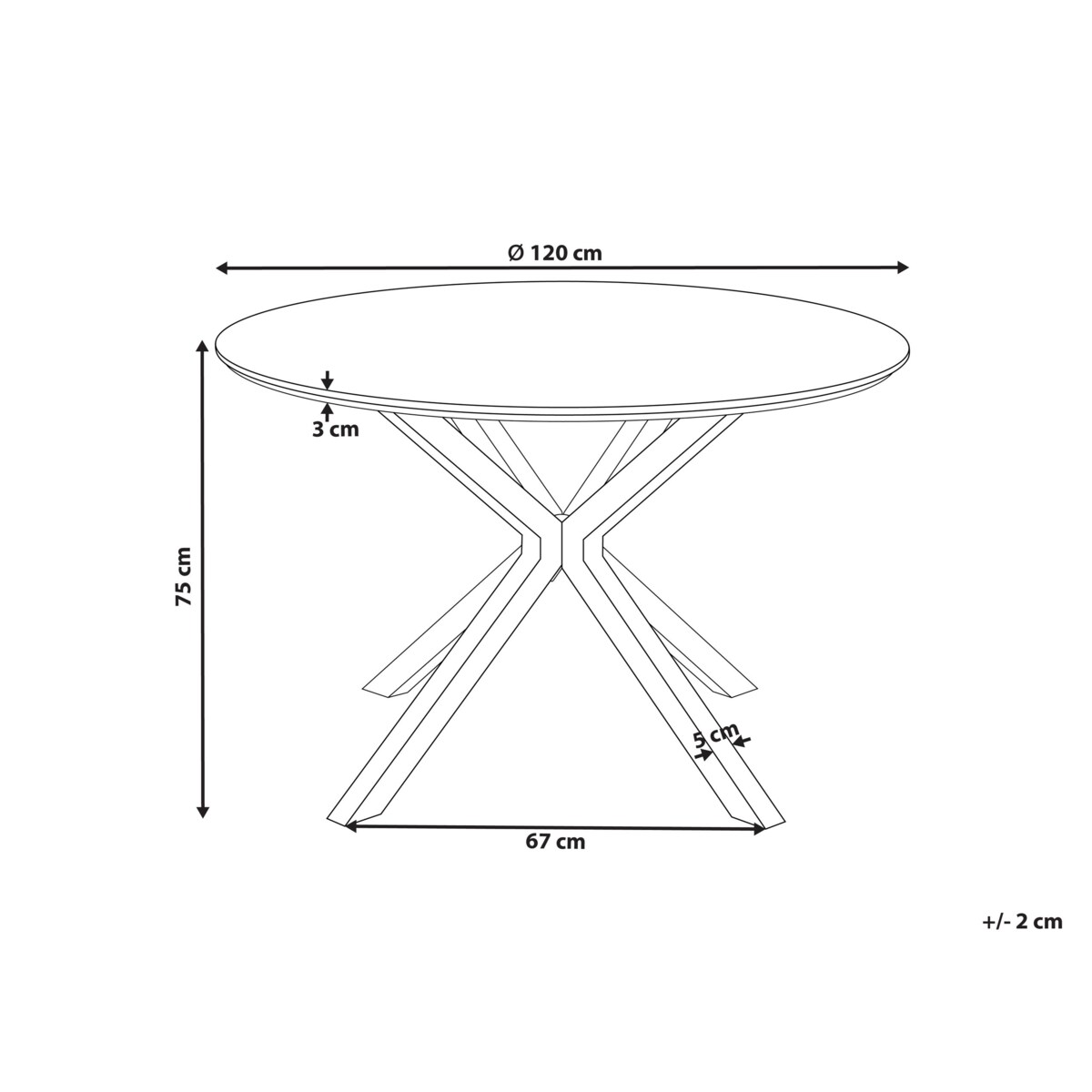Stół do jadalni FITZROY Biały 120 cm