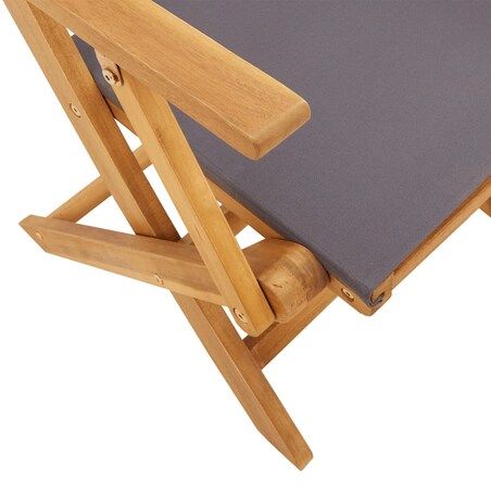 vidaXL Składane krzesła ogrodowe, 8 szt., antracytowa tkanina i drewno