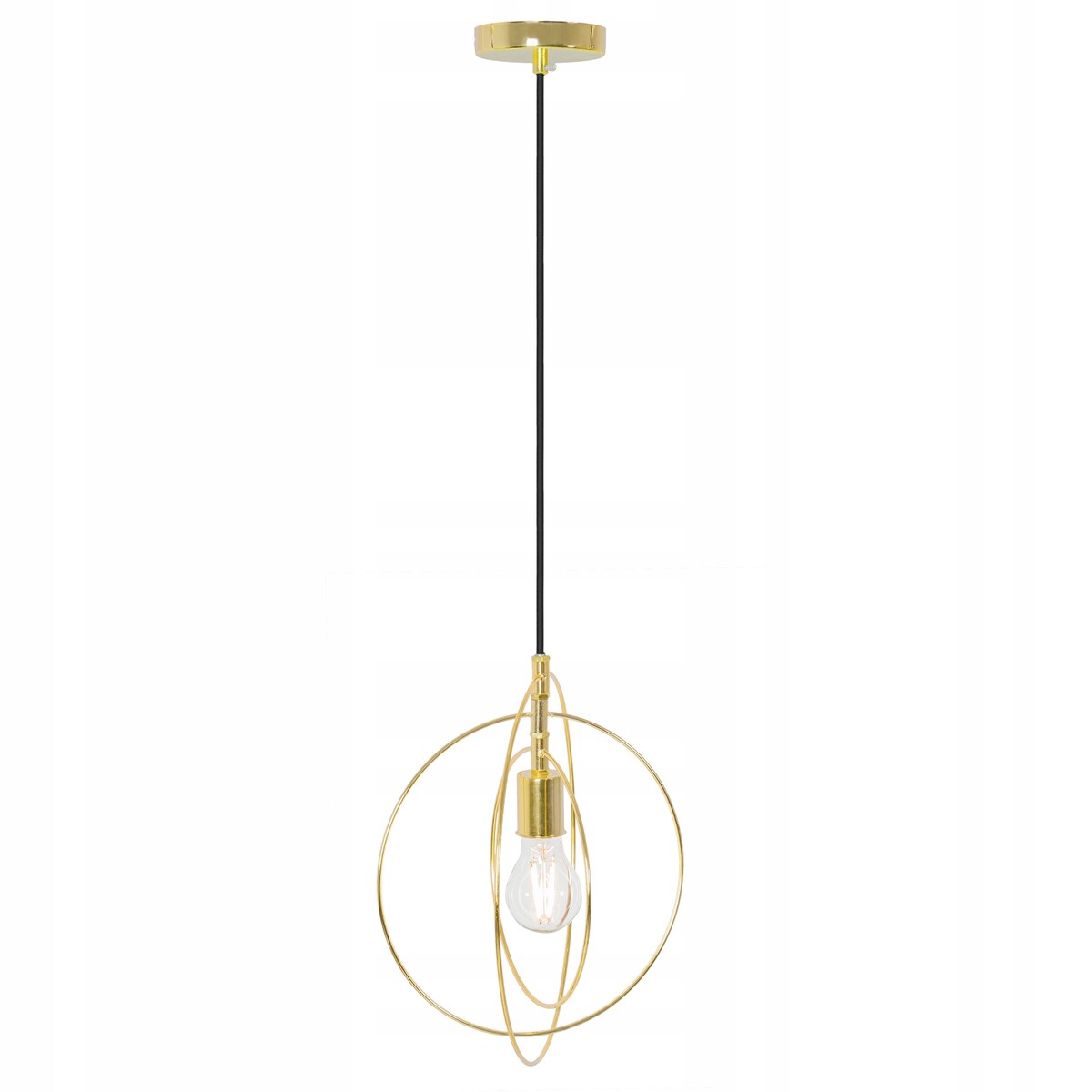 Lampa Sufitowa Metalowa Złote Okręgi Pierścieniowa