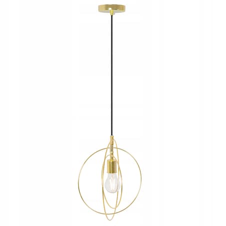 Lampa Sufitowa Metalowa Złote Okręgi Pierścieniowa