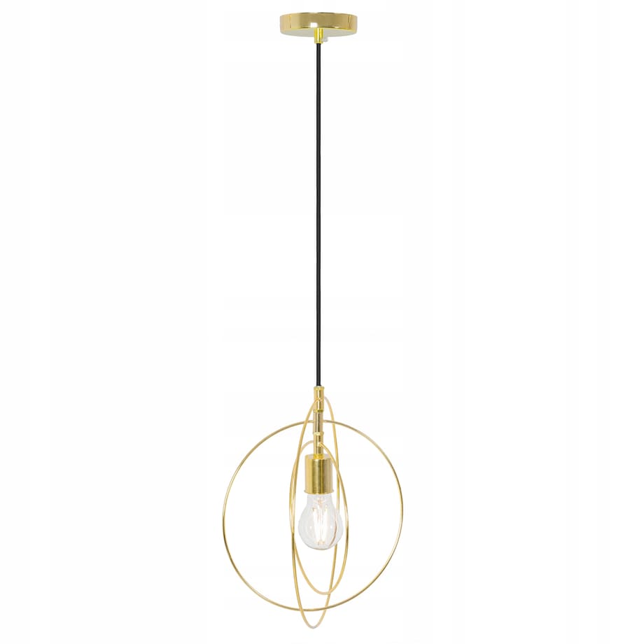 Lampa Sufitowa Metalowa Złote Okręgi Pierścieniowa