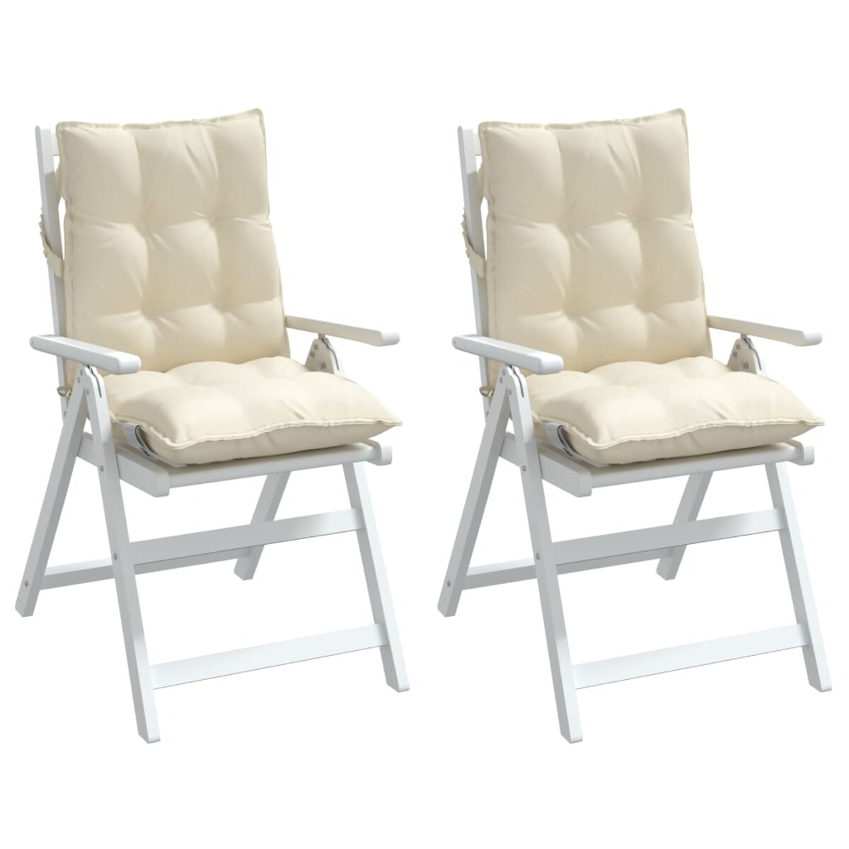 vidaXL Poduszki na krzesła z niskim oparciem, 2 szt., kremowe