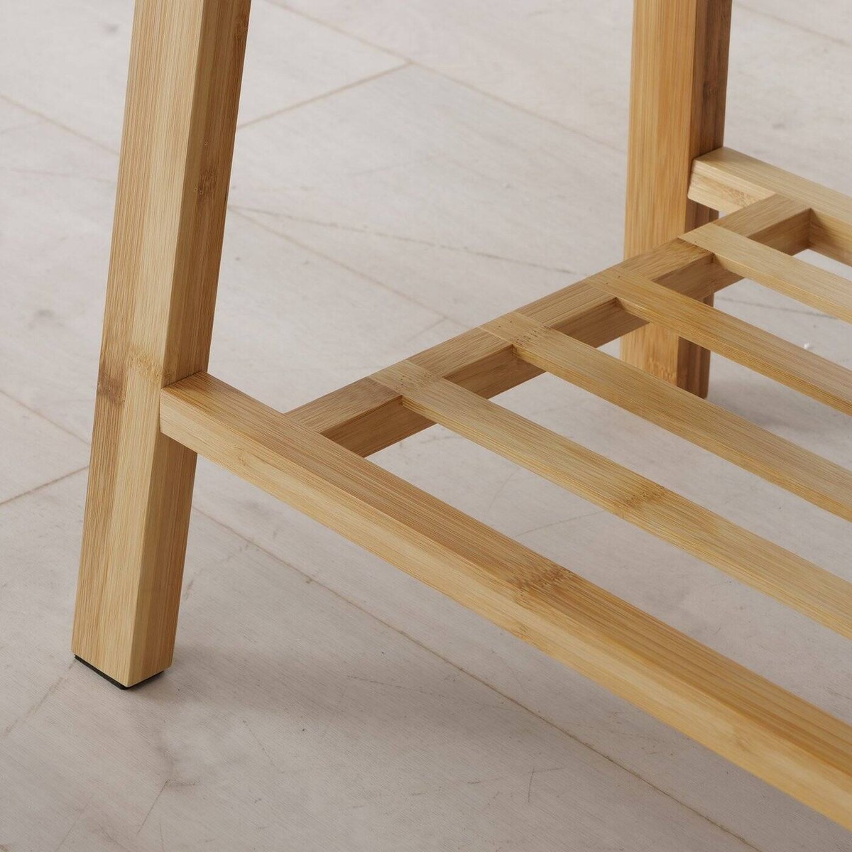 Ławka na buty z siedziskiem miś BENJA, bambusowy stelaż