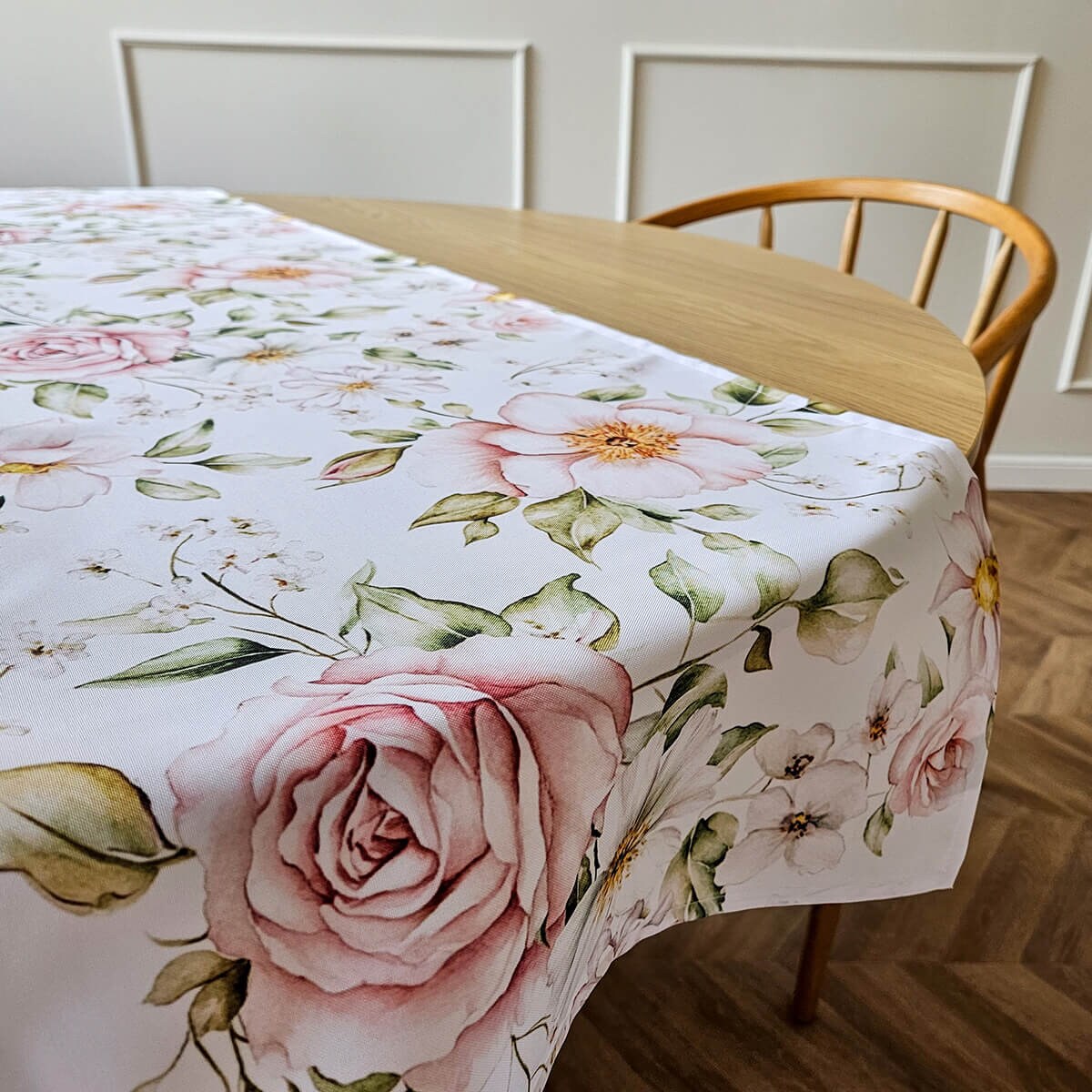 Bieżnik FLORAL wzór F46 | kwitnące róże - 40 x 180 cm