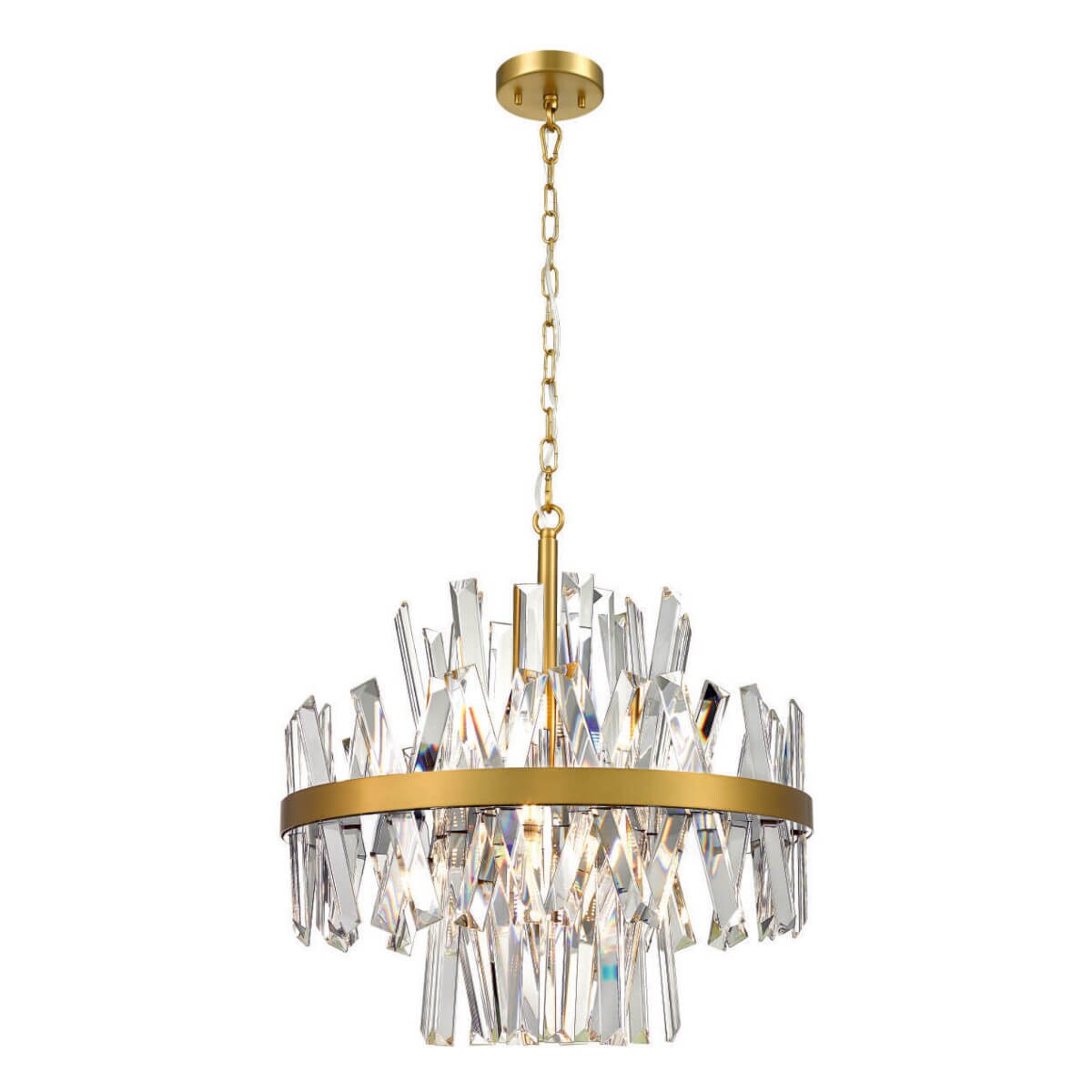 Żyrandol glamour Constantinople P0567-08C-7GAC Zumaline złoty przezroczysty