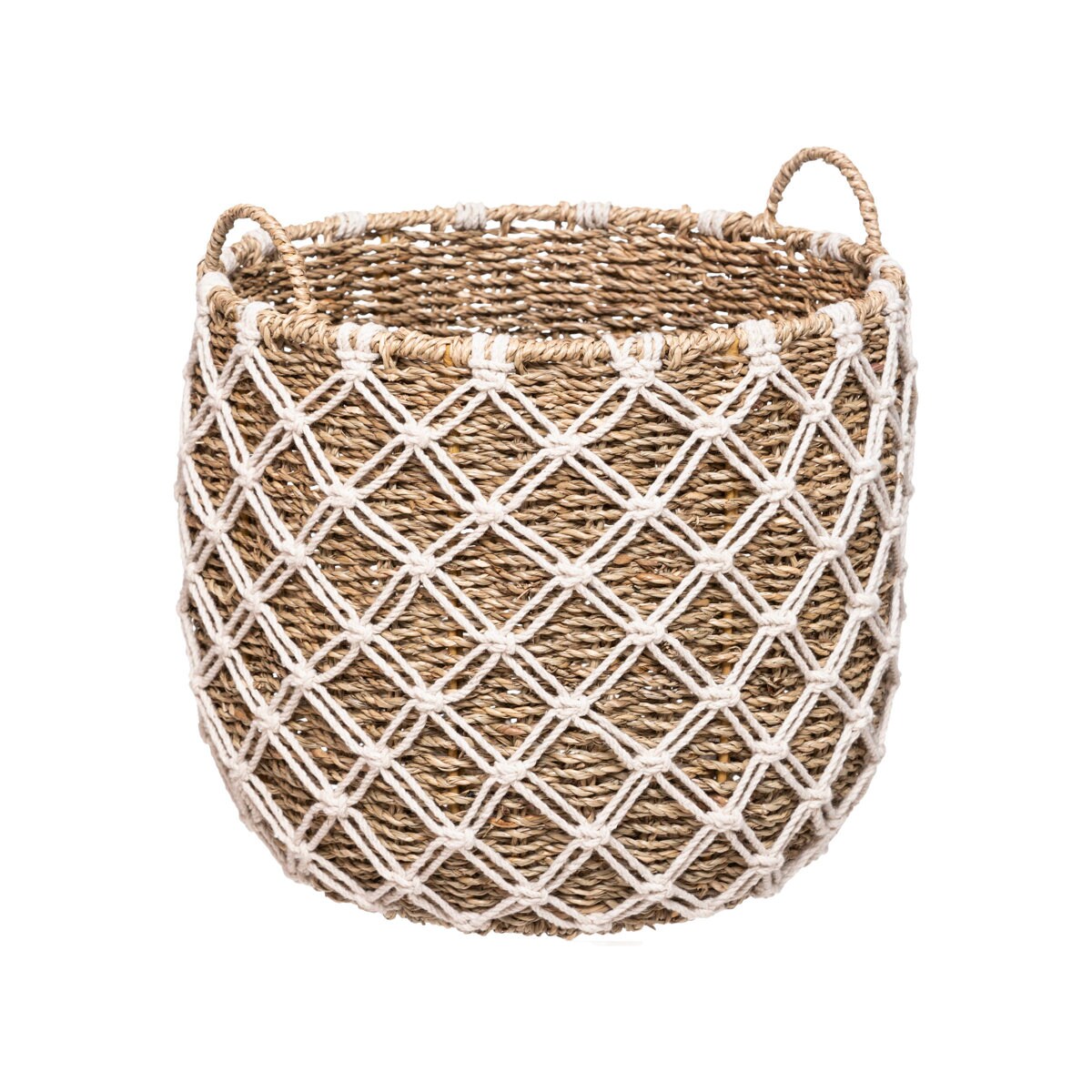 Bambusowe kosze do przechowywania MAKRAMA, 3 sztuki