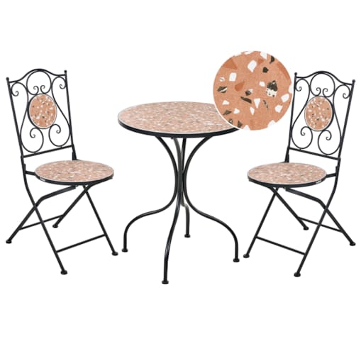 Zestaw mebli balkonowych Składane ADRANO Metal Czarny