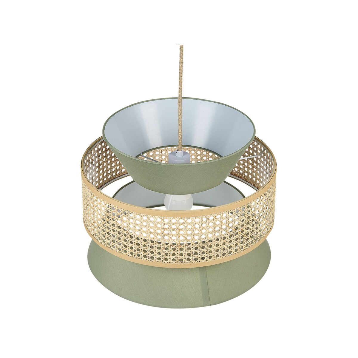 Lampa wisząca naturalna z zielonym LUYANO