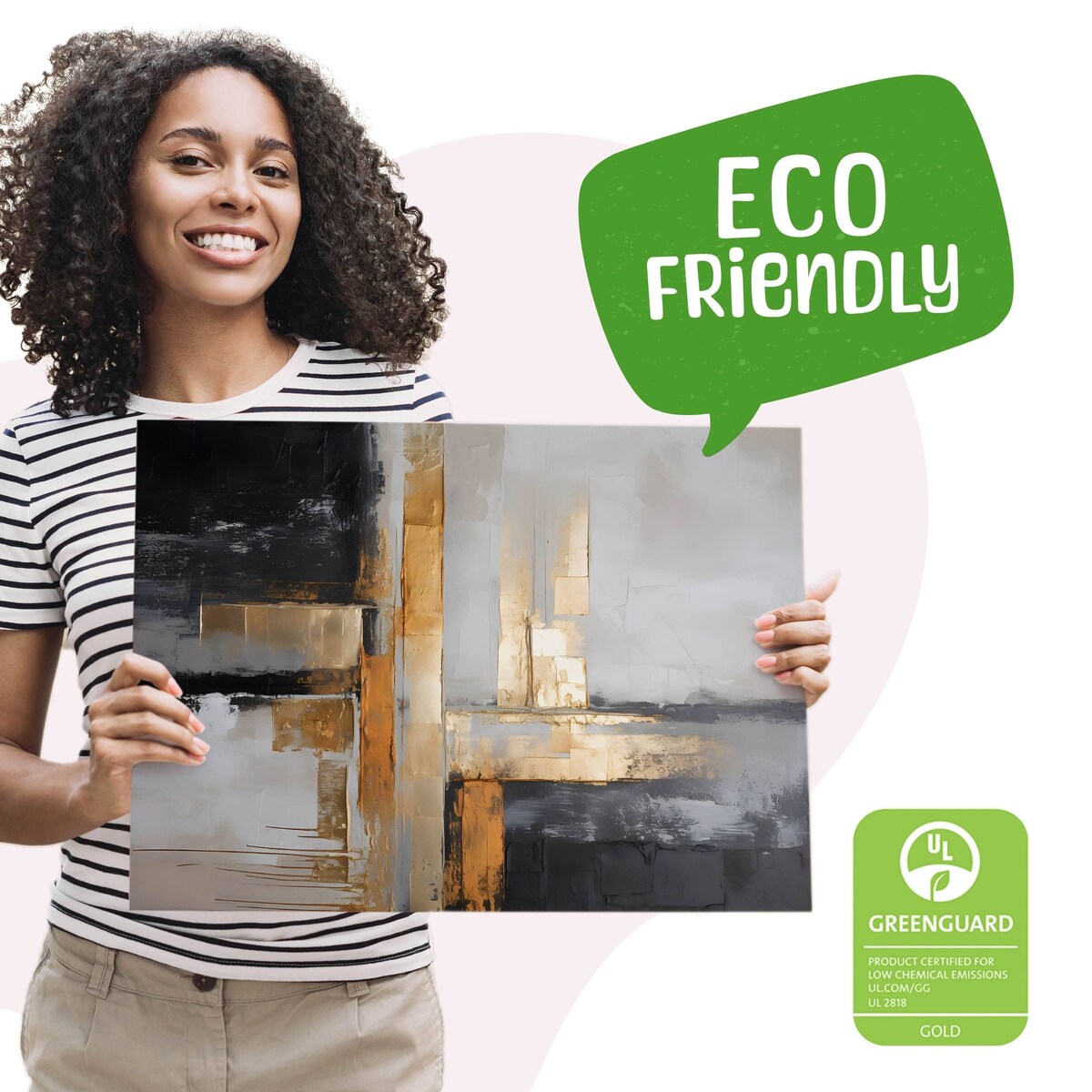 Obraz Ścienny Do Salonu Sypialni Abstrakcja Złoto Styl Glamour 120x80cm