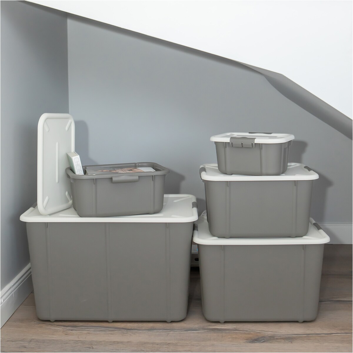 Pojemnik Plastikowy Pudełko 30 L Plastikowe Zamykany Z Pokrywką Pudło Box Do Przechowywania Na Zabawki Dokumenty Ubrania