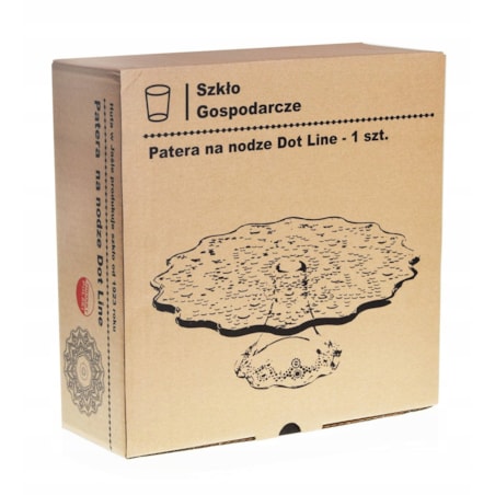 PATERA SZKLANA jasło na ciasto desery owoce prezent 28 cm na nodze tort