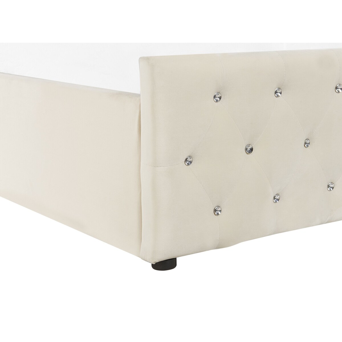 Łóżko z pojemnikiem welurowe 180 x 200 cm beżowe AMIENS