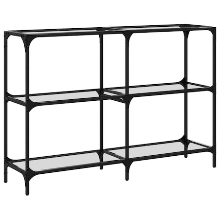 vidaXL Stolik konsolowy z przezroczystym, szklanym blatem, 118,5x30x81