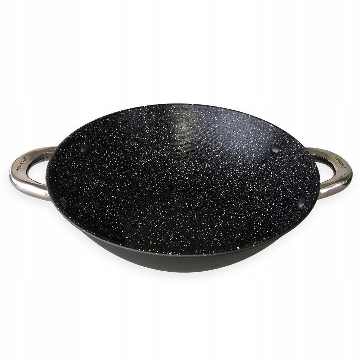 Wok patelnia żeliwna z powłoką marmurkową 28cm + akcesoria KAMILLE