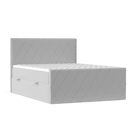 Łóżko kontynentalne PLATINE 180x200 z pojemnikiem, Szary, tkanina Magic Velvet 2240