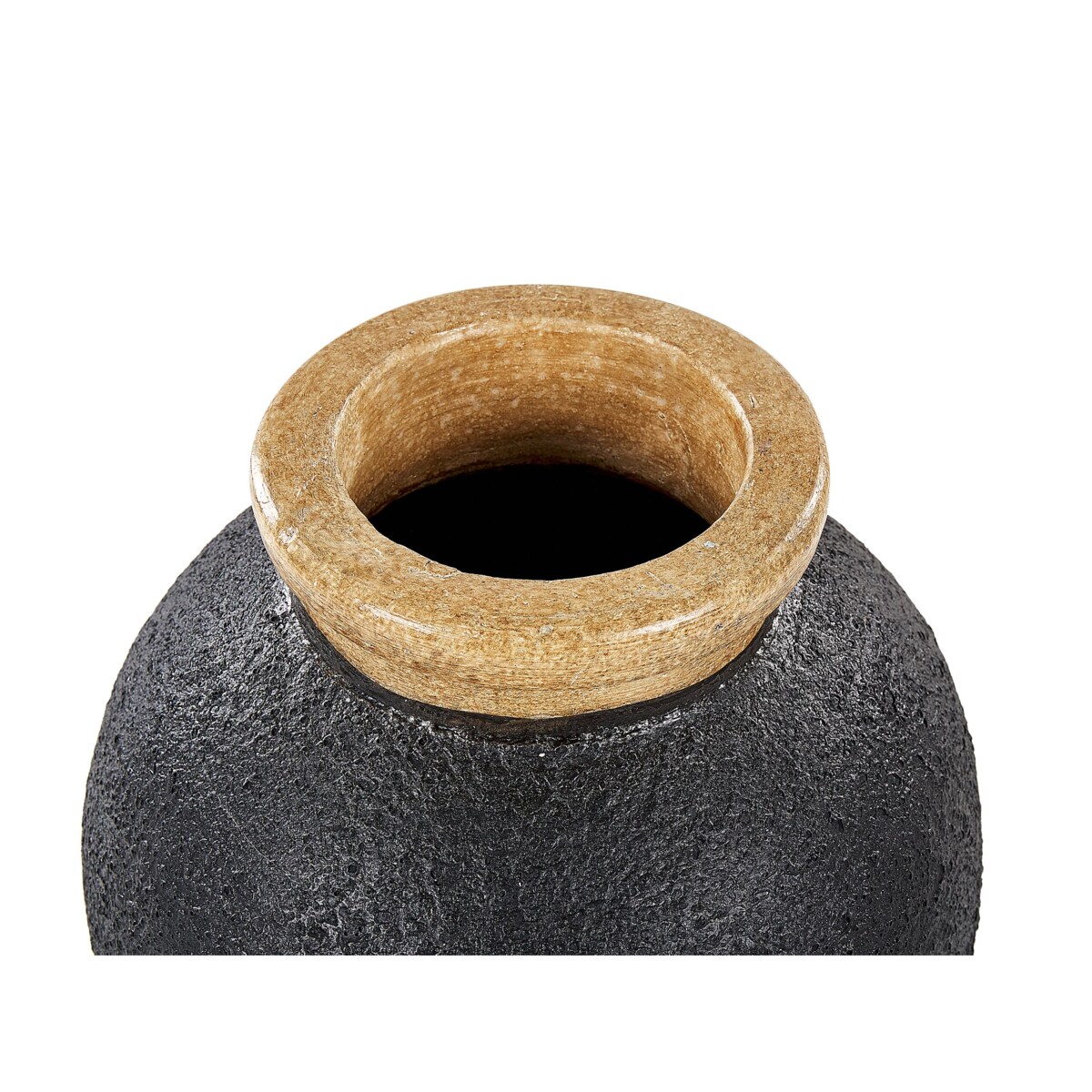 Wazon dekoracyjny z terakoty 31 cm czarno-różowy DAULIS