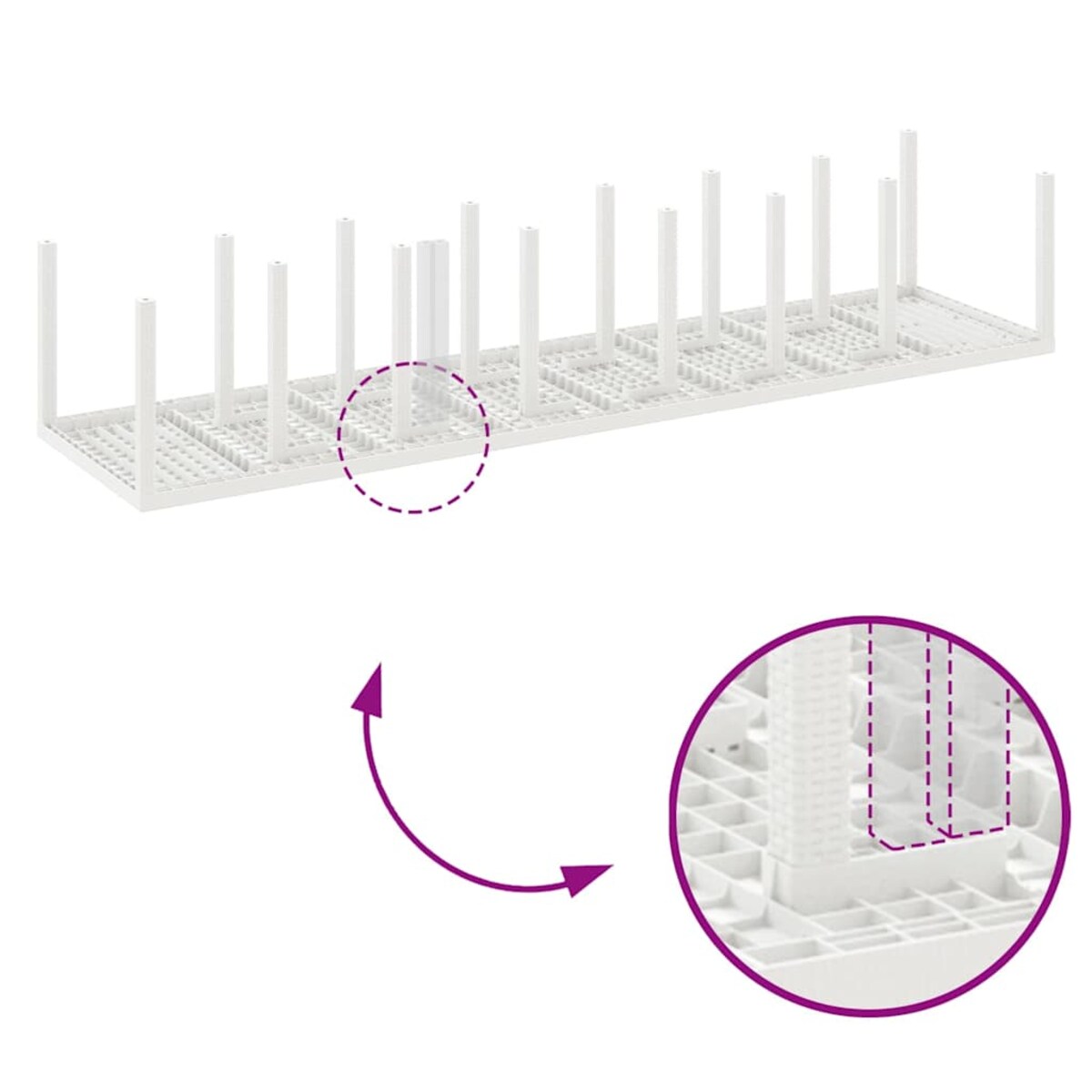 vidaXL Zestaw do jadalni w ogrodzie 17 pcs Biały Rattan Polt