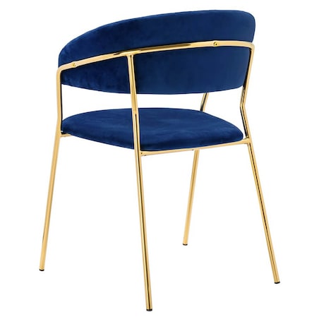Welurowe krzesło Margo KH121100121.64 King Home pikowane ciemnoniebieskie