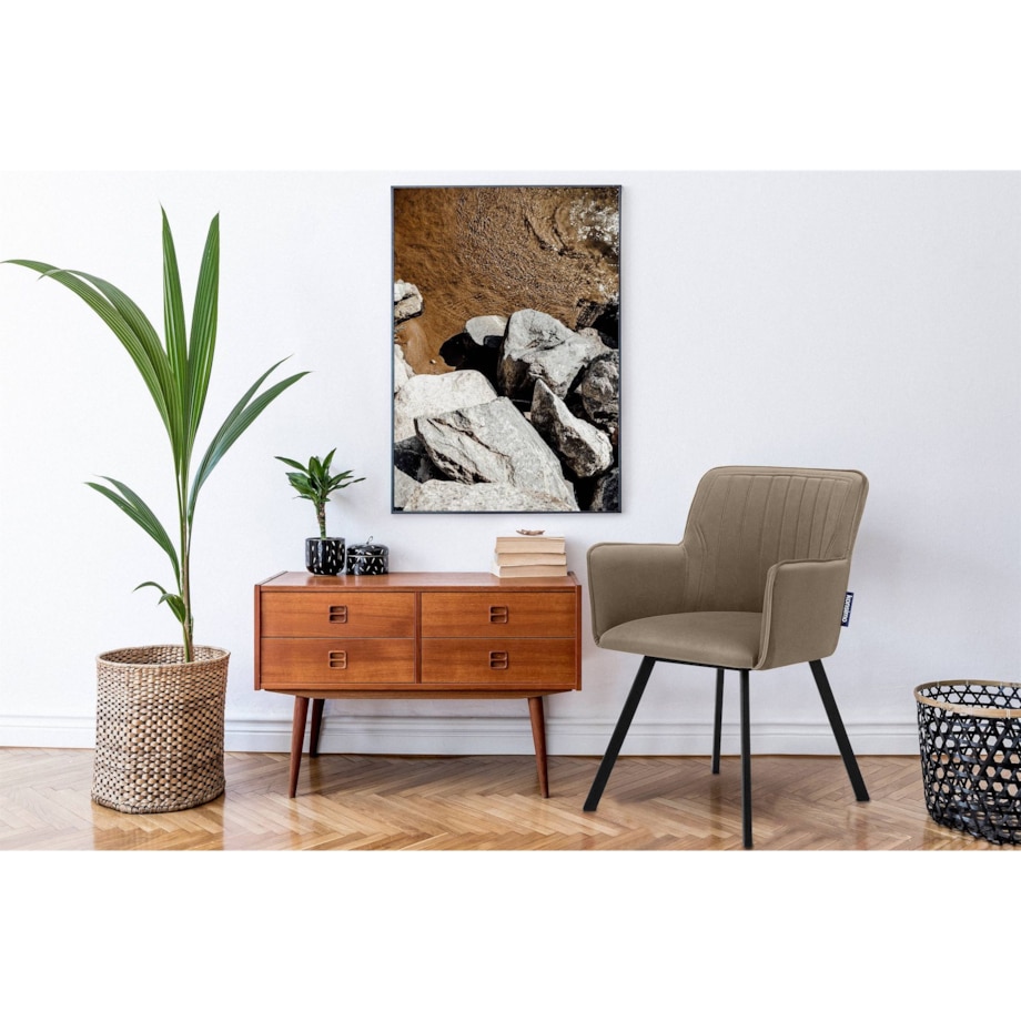 KONSIMO PYRUS welurowe krzesła 2 sztuki beżowe