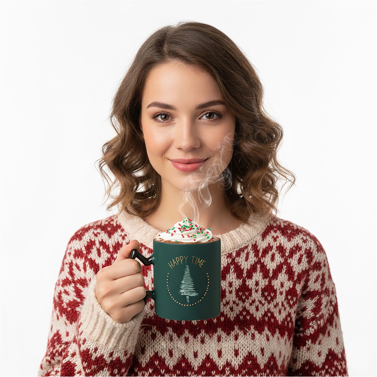 Kubek Z Uchem Świąteczny 380 Ml Porcelanowy Zimowy Świąteczny