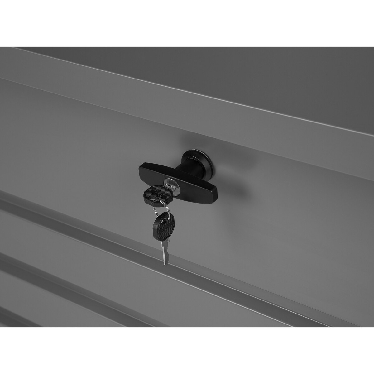 Skrzynia ogrodowa metalowa 300 l szara CEBROSA