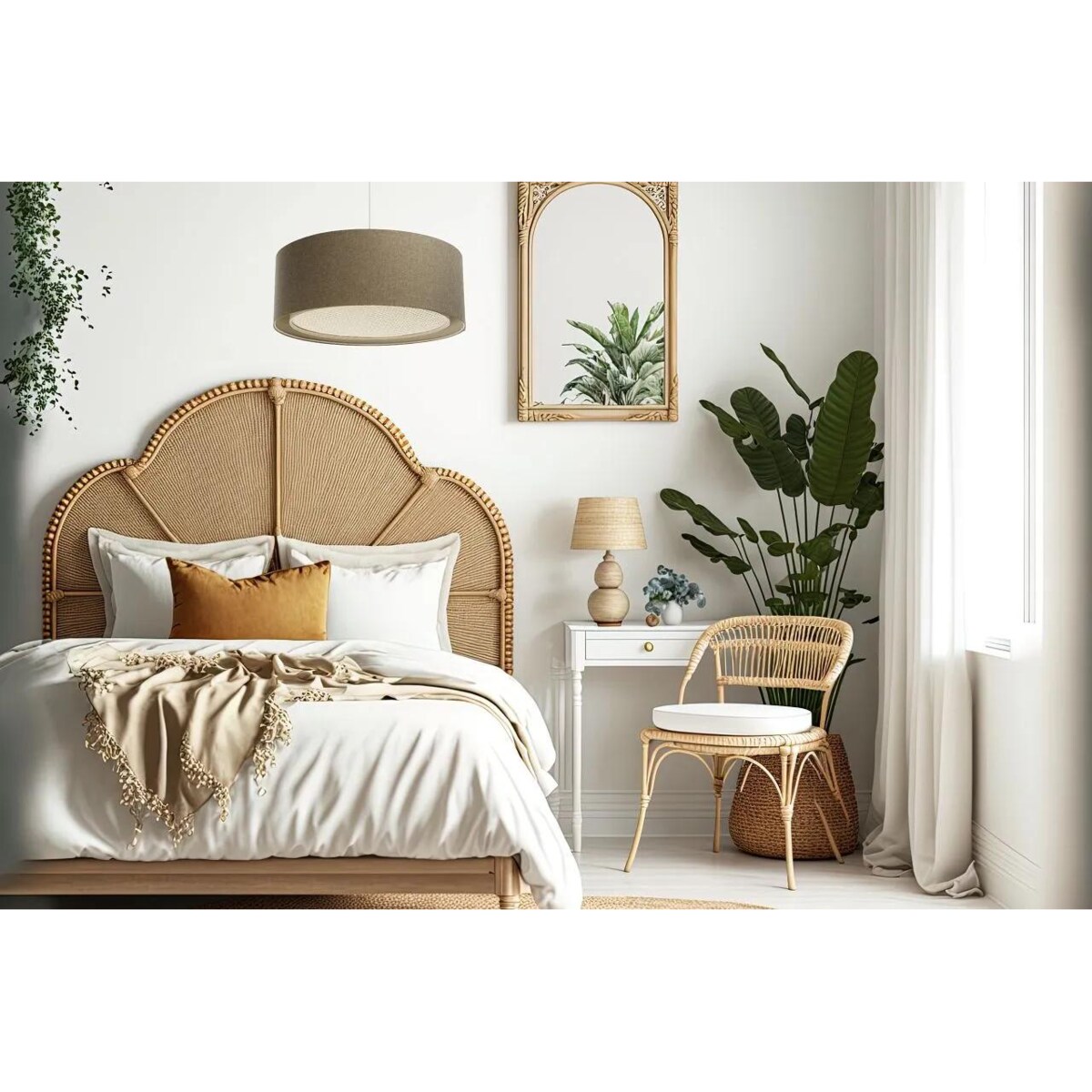 Lampa wisząca ERUTAN RATTAN 60 brązowa